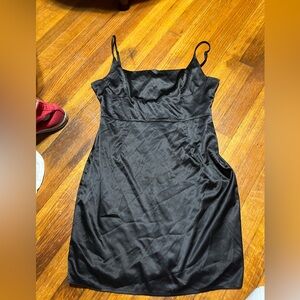 Lovely Day Black Satin Dress